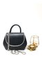 New Season Women's Evening Dress Porfoy Wedding Clutch Bag with Black Color Leather Stone Chain Strap - 8