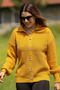 V Polo Collar Thessaloniki Knit Long Sleeve Five Button Standard Size Winter Basic Knitwear Cardigan