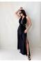 Bohemian Dress Linen Fabric Dress Chest Low-cut Dress Slit Detail Summer Eibise - 2