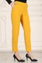 Large Size Women's Daily Elastic Waist Pocketed Crepe Skuba Carrot Cut Women's Elegant Trousers-yellow - 7