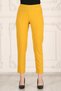 Large Size Women's Daily Elastic Waist Pocketed Crepe Skuba Carrot Cut Women's Elegant Trousers-yellow - 4