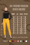 Large Size Women's Daily Elastic Waist Pocketed Crepe Skuba Carrot Cut Women's Elegant Trousers-yellow - 9