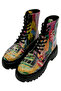 Women's Vegan Leather Multicolor Long Boots - No More Drama Design