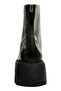 Women's Vegan Leather Black Long Boots - Girl With a Pearl Earring Design - 6