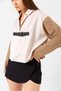 Women's V-Neck Belted Shirt Sleeve Knitwear - 6