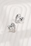 Chubby Stone Heart Women's Earrings - 2