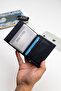 Alex Dark Blue Genuine Leather Unisex Card Holder Wallet - 3