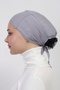 Practical Seamless Tied Non-Slip Hijab Bonnet - Gray - 3