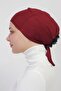 Practical Seamless Tied Non-Slip Hijab Bonnet - Claret Red - 3