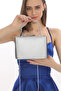 Women's Silver Color Fabric Evening Dress Clutch Portfolio Bag - 7