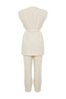 Stone Linen-Look Vest Pants Woven Top and Bottom Set TCTSS24US00023 - 8