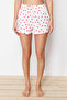 Beyaz %100 Pamuklu Kalpli Dantelli İp Askılı Şortlu Örme Pijama Takımı THMSS24PT00106 - 5