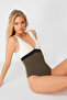 Yeşil-Beyaz V Yaka Colour Block Normal Paça Mayo TBESS21MA0376 - 3