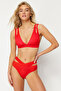 Kırmızı Cut Out Detaylı Hipster Yüksek Bel Bikini Altı TBESS20BA0184 - 2