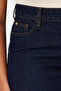 Dark Blue Slit Maxi Denim Skirt TBBSS24AZ00046 - 5