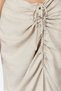 Beige Gather Detailed Cotton Linen Blended Midi Woven Skirt TWOSS24ET00070 - 5