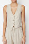 Beige Regular Cotton Crop Linen Woven Vest Twoss24Ye00024 - 5