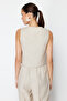 Beige Regular Cotton Crop Linen Woven Vest Twoss24Ye00024 - 6