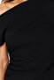 Black Boat Neck Fitted Woven Blouse TWOSS24BZ00353 - 5
