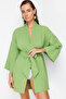 Mini Woven 100% Cotton Kimono & Kaftan with Green Belt TBESS23KM00080 - 5