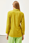 Women's Leopard Oil Green Jacquard Satin Detailed Woven Shirt GML-19001173 - 2