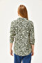 Women's Green Black Pencil Effect Woven Shirt GML-19001175 - 2