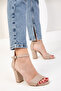 Nude Suede Women's Classic Heeled Shoes 14532 - 4
