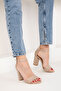 Nude Suede Women's Classic Heeled Shoes 14532 - 3