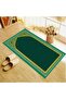 Digital Printed Green Floor Gold Framed Velvet Washable Non-Slip Base Prayer Rug Prayer Rug - 2