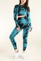 Seamless Push-up Recovery Tie-Dye Pattern Sports Leggings Set