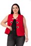 Large Size Red Vest with Big Eyelet Detail - 2