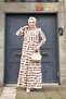 WOMEN'S TESETURY WAIST BELLY WOVEN VISKOSE FABRIC STYLE STONE PATTERNED DRESS - 3