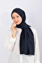 Cotton Shawl - Dark Navy Blue - 3