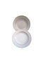 Güral Porcelain Mother of Pearl Gilded 16 cm Plain Serving Dessert Plate - 12 Pieces