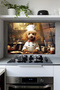 Glass Stove Back Protector Cute Cook Dog 72x46 Cm Gift - 3