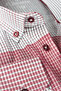 Men's White Hot Pink Pocket Classic Cut Checkered Long Sleeve Shirt - 4