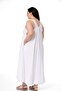 Large Size White Balloon Dress with Window Detail and Straps - 5