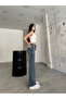 Women's Light Blue Washed High Waist Lycra Stretchy Wide Leg Jeans - 2