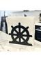 Rudder Themed Black Metal Napkin Holder