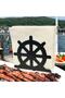 Rudder Themed Black Metal Napkin Holder - 5