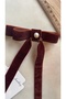 Velvet bow buckle with pearls ribbon automatic buckle - 3