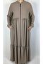 AYROBIN RUFFLED ABAYA WITH ELASTIC Pocketed, POCKETS AND ZIPPER.