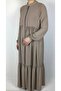 AYROBIN RUFFLED ABAYA WITH ELASTIC Pocketed, POCKETS AND ZIPPER. - 2