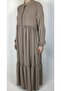 AYROBIN RUFFLED ABAYA WITH ELASTIC Pocketed, POCKETS AND ZIPPER. - 3