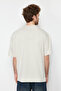 Stone Oversized/Loose Fit Deer Embroidered 100% Cotton Thick Fabric T-Shirt TMNSS24TS00055 - 2