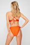قطعة بيكيني سفلية برتقالية اللون بأرجل عادية TBESS21BA0016 - 4