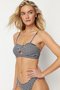 Black-White Strapless Cut Out Detailed Bikini Top Tbess22Bu0068 - 2
