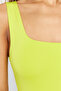 Lime Fitted/Body-Sitting Back Detailed Square Collar Flexible Knitted Body with Snap Fasteners TWOSS24BD00026 - 5