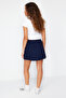 Navy Blue High Waist Mini Knitted Shorts Skirt TWOSS21SR0621 - 6
