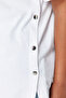 Beyaz Boyfriend Fit Yanda Çıt Çıt Detaylı %100 Pamuk Örme Büyük Beden T-shirt TBBSS24BF00000 - 5